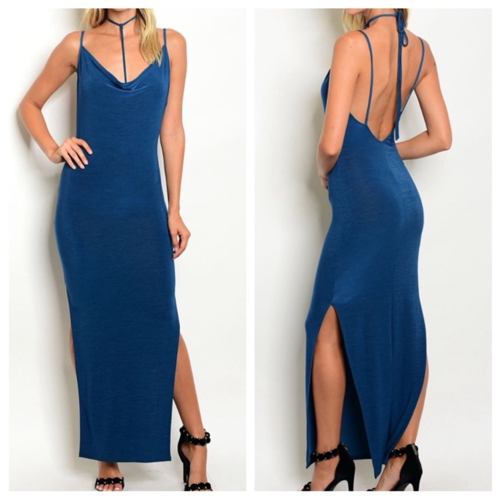 Teal Maxi Dress - Picture 1 of 7